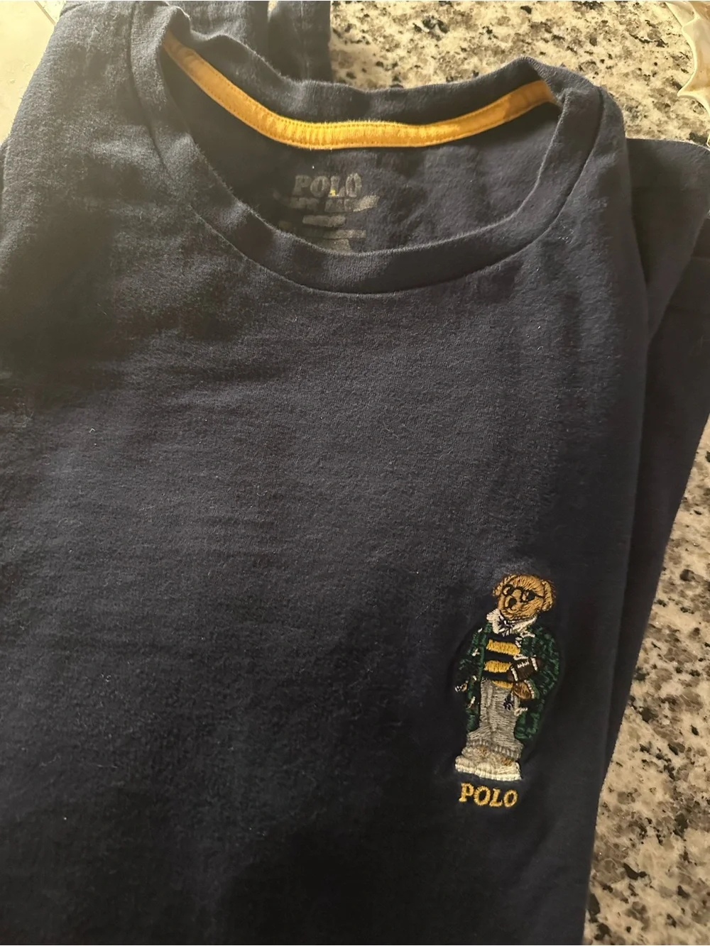 Polo Ralph Lauren Polo Bear Long Sleeve Shirt Navy Embroidered Bear Men’s L